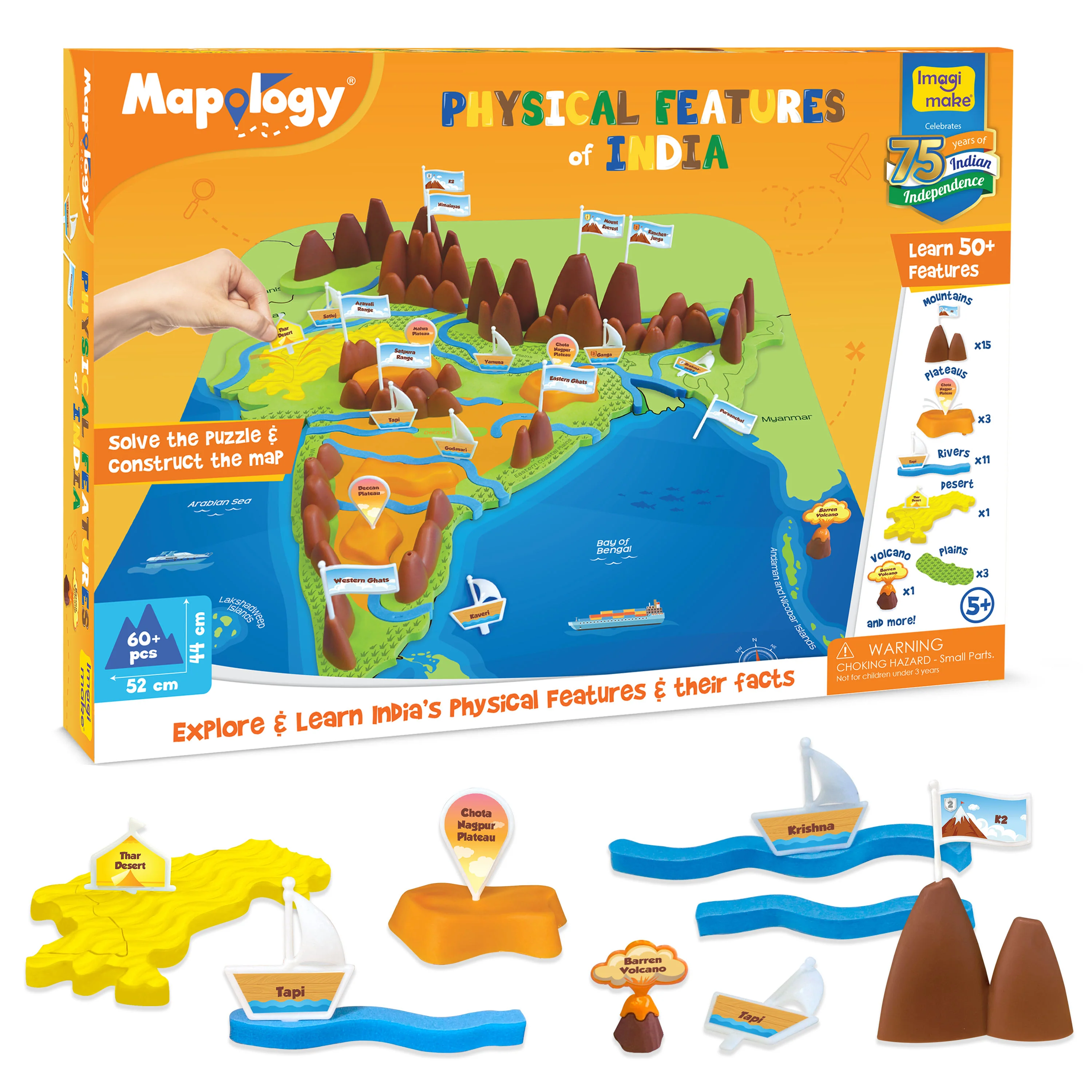 Mapology India and World - Political & Physical Map Puzzle - Image 5